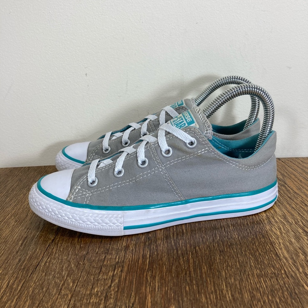 Converse CTAS Low Top Grey/Blue Size 2 Junior - Picture 2 of 10